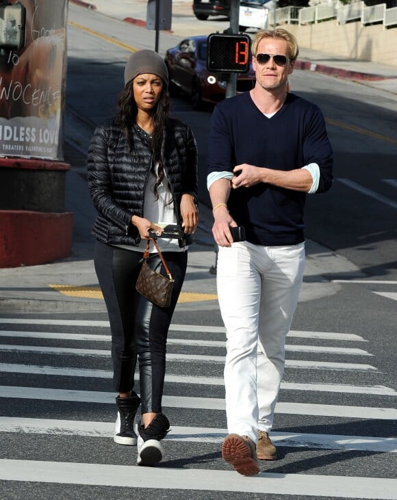 Tyra Banks et son compagnon Erik Asla à Los Angeles, le 7 février 2014.