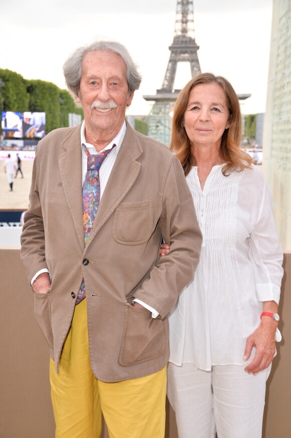Exclusif - - Jean Rochefort et sa femme Françoise Vidal - Photocall lors de la soirée du Grand Prix Longines Global Champions Tour lors du Longines Paris Eiffel Jumping au Champ-de-Mars à Paris, le 4 juillet 2015.