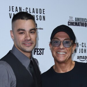 Jean-Claude Van Damme et son fils Kristopher Van Varenberg à la projection de la série 'Jean-Claude Van Johnson' à l'Egyptien Theatre à Hollywood, le 9 octobre 2017 © Chris Delmas/Bestimage