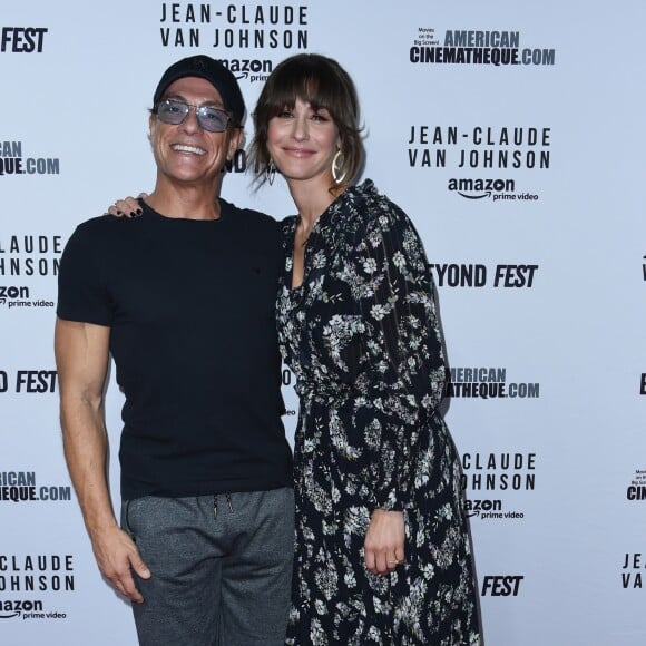 Jean-Claude Van Damme et Kat Foster à la projection de la série 'Jean-Claude Van Johnson' à l'Egyptien Theatre à Hollywood, le 9 octobre 2017 © Chris Delmas/Bestimage