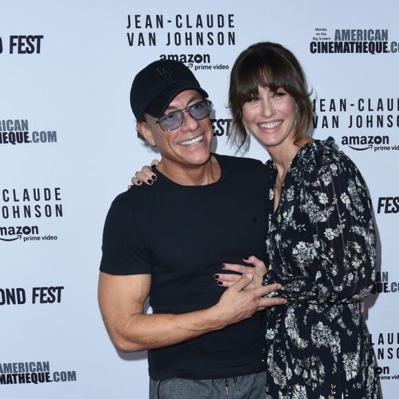 Jean-Claude Van Damme et Kat Foster à la projection de la série 'Jean-Claude Van Johnson' à l'Egyptien Theatre à Hollywood, le 9 octobre 2017 © Chris Delmas/Bestimage