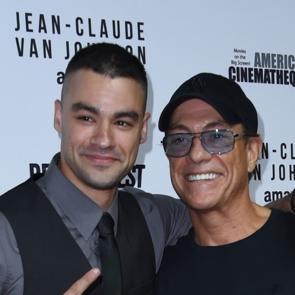 Jean-Claude Van Damme et son fils Kristopher Van Varenberg à la projection de la série 'Jean-Claude Van Johnson' à l'Egyptien Theatre à Hollywood, le 9 octobre 2017 © Chris Delmas/Bestimage