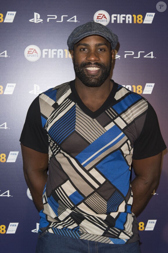 Teddy Riner - Lancement du jeu vidéo de football FIFA 18 (FIFA 2018) à l'établissement public de coopération culturelle parisien "CentQuatre" à Paris, France, le 25 septembre 2017. © Pierre Perusseau/Bestimage