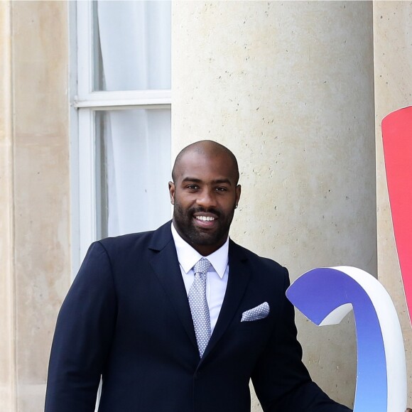 Teddy Riner - Le président de la République française a reçu les membres de la délégation française de Paris2024 ainsi que ses deux prédécesseurs au palais de l'Elysée à Paris, France, le 16 septembre 2017. © Stéphane Lemouton/Bestimage