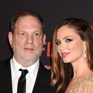 Harvey Weinstein et Georgina Chapman - Photocall de la soirée Weintstein Company et Netflix Golden Globe à l'hôtel Beverly Hilton de Los Angeles le 10 janvier 2016.