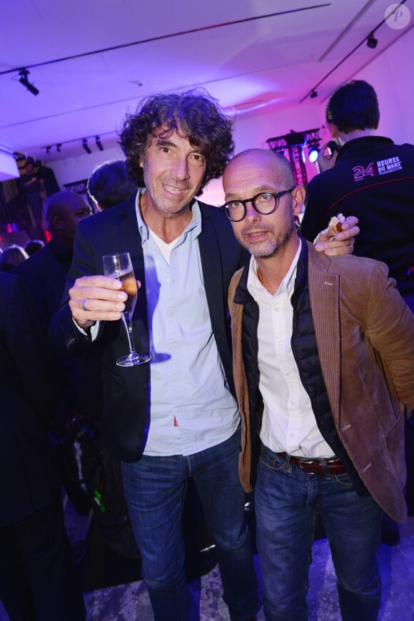 Eric Lavaine et Maurice Barthélemy - Présentation de la nouvelle Jaguar E-PACE au studio des Acacias à Paris, le 10 octobre 2017. © Rachid Bellak/Bestimage