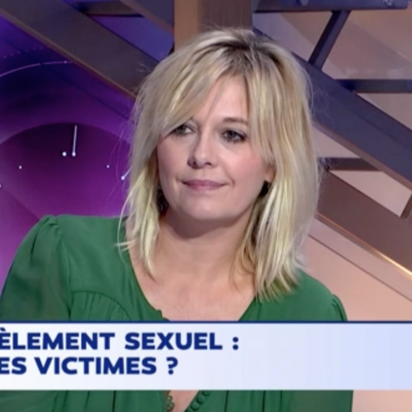 Flavie Flament réagit à l'affaire Harvey Weinstein qui secoue Hollywood dans 24h Pujadas sur LCI, le 11 octobre 2017.