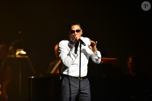Nelly en concert lors de la "Night of Symphonic Hip-Hop", accompagné par l'orchestre symphonique "Symphony of the Americas" au Broward Center for Performing Arts-Au-Rene Theater. Fort Lauderldale, le 26 janvier 2017.