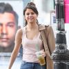 Selena Gomez sur le tournage du prochain film Woody Allen à New York, le 21 septembre 2017.