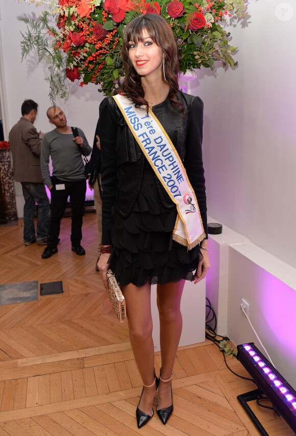 Sophie Vouzelaud (1ère Dauphine Miss France 2007) - Cocktail pour les 1 an de la maison Aloha Paris Luxe aux Salons Hoche à Paris, le 19 décembre 2014.