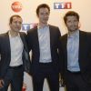 Grégoire Margotton, Frédéric Calenge et Bixente Lizarazu - Conférence de presse de TF1 pour le lancement de l'Euro 2016 à Paris le 17 mai 2016. © Coadic Guirec/Bestimage