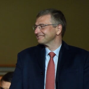 Le Prince Albert II de Monaco et Dmitri Rybolovlev le 9 décembre 2014 au stade Louis II lors du match entre AS Monaco - Zénith Saint Petersbourg.