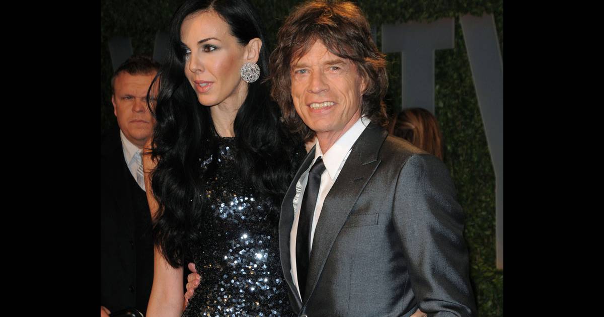 Mick Jagger et sa compagne L�Wren posent à la soirée Mick Jagger et sa compagne L�Wren posent à la soirée