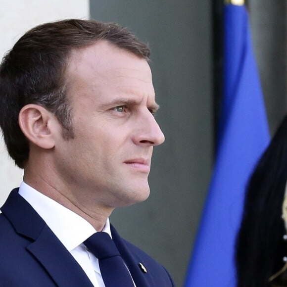 Le Président de la République Emmanuel Macron reçoit Monseigneur Joan-Enric Vives i Sicilia, Archevêque d'Urgell, Co-Prince (épiscopal) d'Andorre au palais de l'Elysée, Paris, le 16 octobre 2017. © Stephane Lemouton/BestImage