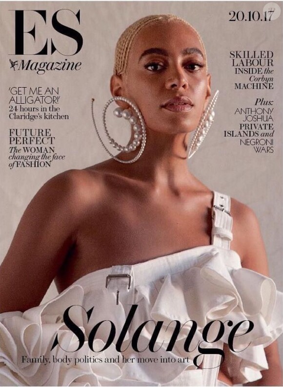 Solange Knowles en couverture du magazine Evening Standard. Numéro du 20 octobre 2017.