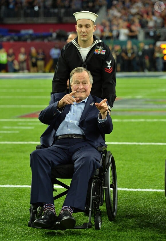George HW Bush au Super Bowl à Houston, le 5 février 2017.