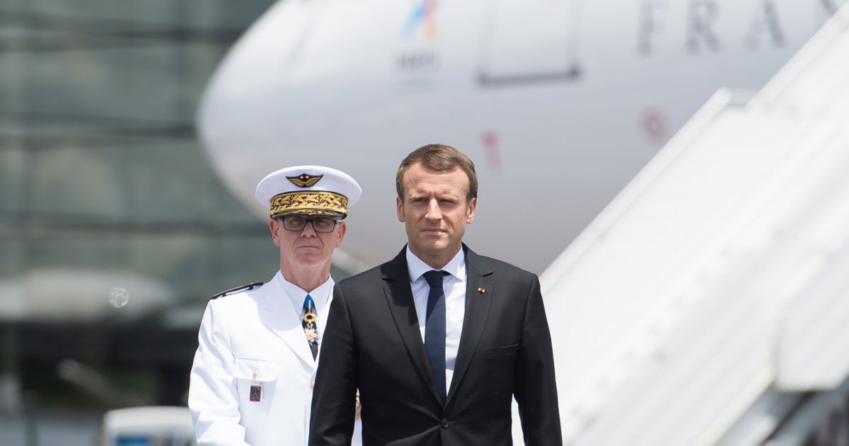 Le président de la République française, Emmanuel Macron arrive à l ...