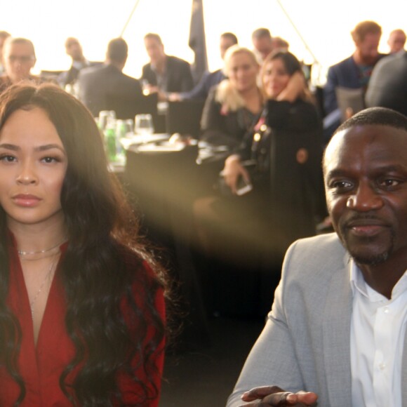 Exclusif - Le chanteur Akon, co fondateur de l'association Akon Lighting Africa et sa femme Danielle Howell - Global Citizen Forum 2017 à Sveti Stefan au Montenegro le 20 octobre 2017. © Didier Audebert/ LMS/ Bestimage