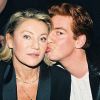 Sheila avec son fils Ludovic Chancel au Queen, Paris, le 12 janvier 1998.