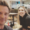David Hallyday et sa fille aînée Ilona Smet déjeunent à Londres, le 3 novembre 2017.