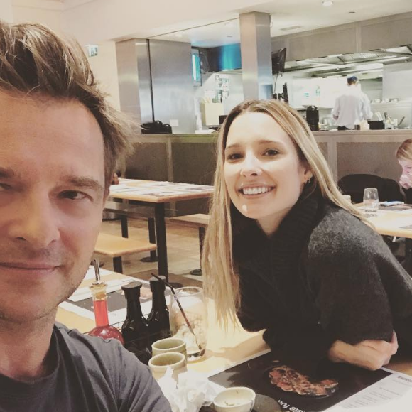 David Hallyday et sa fille aînée Ilona Smet déjeunent à Londres, le 3 novembre 2017.