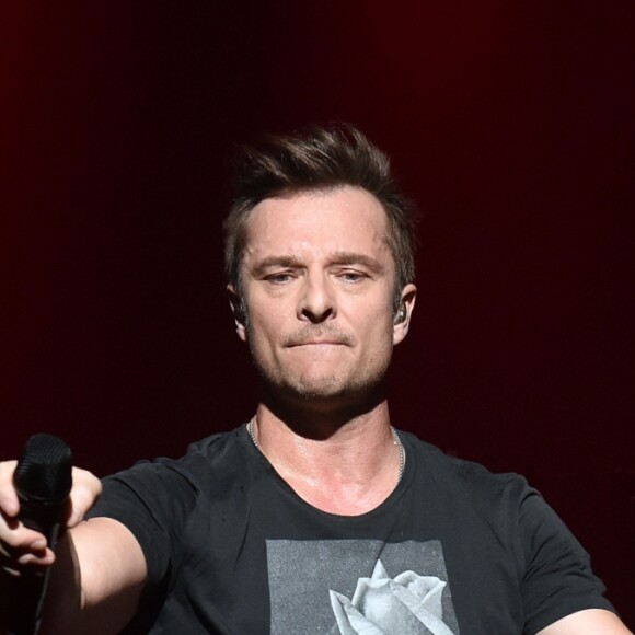 David Hallyday et son groupe "Mission Control" en showcase au Théâtre "Le Comedia" à Paris, le 12 janvier 2015.