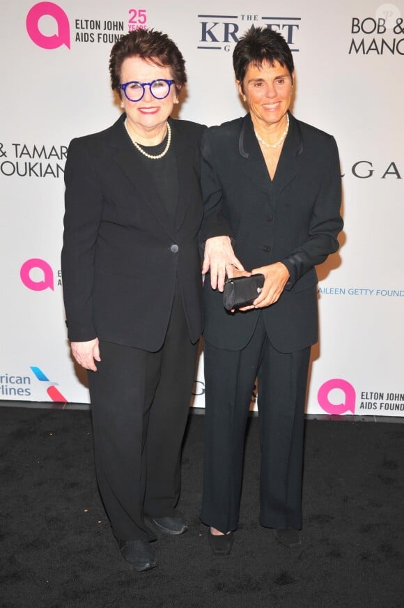 Billie Jean King et sa compagne Ilana Kloss à la soirée caritative annuelle de l'Elton John AIDS Foundation en la Cathédrale Saint-Jean le Théologien à New York, le 7 novembre 2017.