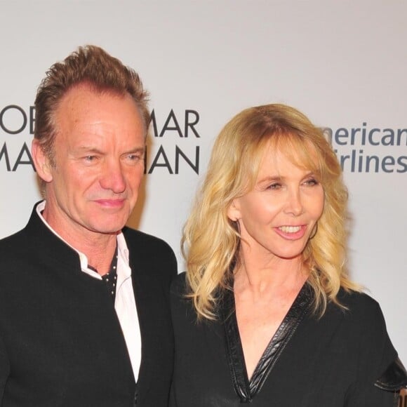 Sting et sa femme Trudie Styler à la soirée caritative annuelle de l'Elton John AIDS Foundation en la Cathédrale Saint-Jean le Théologien à New York, le 7 novembre 2017.