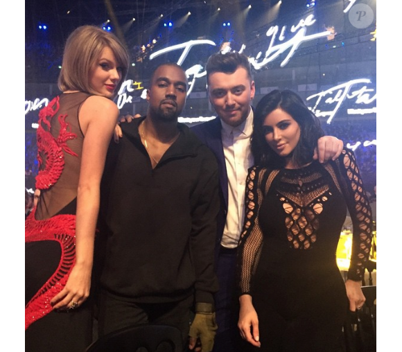 Taylor Swift, Kanye West, Sam Smith et Kim Kardashian aux Brit Awards en février 2015