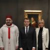 Emmanuel Macron et Brigitte, Mohammed VI - Visite du Louvre Abu Dhabi, le 8 novembre 2017. Photo : Ludovic MARIN/Pool/ABACAPRESS