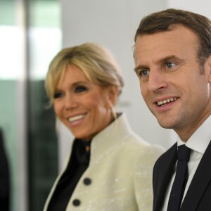 Emmanuel Macron et Brigitte Macron - Visite du Louvre Abu Dhabi, le 8 novembre 2017.