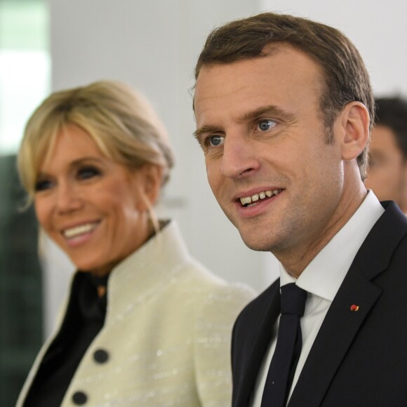 Emmanuel Macron et Brigitte Macron - Visite du Louvre Abu Dhabi, le 8 novembre 2017.