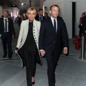 Emmanuel Macron et Brigitte - Visite du Louvre Abu Dhabi, le 8 novembre 2017.