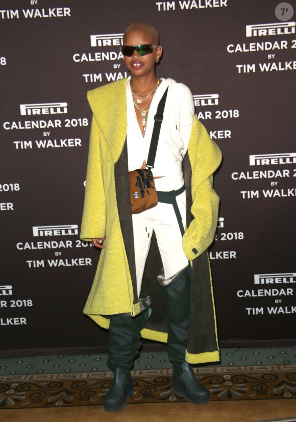 Slick Woods - Conférence de presse de lancement du Calendrier Pirelli à New York le 10 novembre 2017. © Sonia Moskowitz/Globe Photos via ZUMA Wire / Bestimage