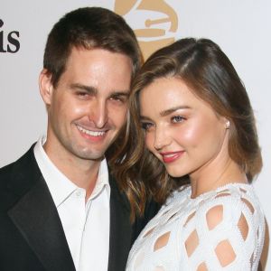Miranda Kerr et son compagnon Evan Spiegel - Soirée de Gala Clive Davis Pre-Grammy à l'hôtel Hilton de Beverly Hills le 14 février 2016.