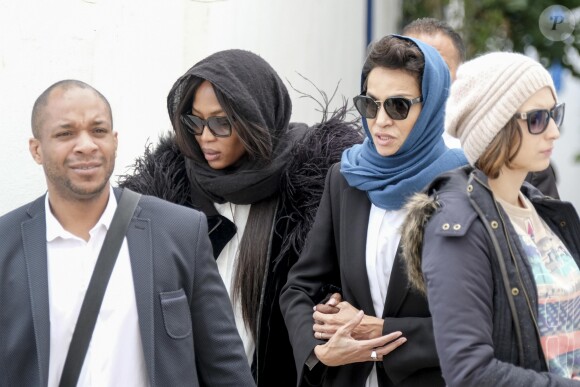 Naomi Campbell et Farida Khelfa aux obsèques de Azzedine Alaia à Sidi Bou Saïd. Le 20 novembre 2017. © Nicolas Fauqué / Images de Tunisie / Bestimage
