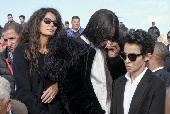 Afef Jnifen, Naomi Campbell, Farida Khelfa aux obsèques de Azzedine Alaia à Sidi Bou Saïd. Le 20 novembre 2017. © Nicolas Fauqué / Images de Tunisie / Bestimage
