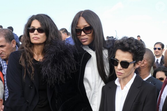 Afef Jnifen, Naomi Campbell, Farida Khelfa aux obsèques de Azzedine Alaia à Sidi Bou Saïd. Le 20 novembre 2017. © Nicolas Fauqué / Images de Tunisie / Bestimage