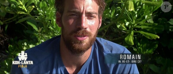 Romain dans "Koh-Lanta Fidji" (TF1), vendredi 24 novembre 2017.