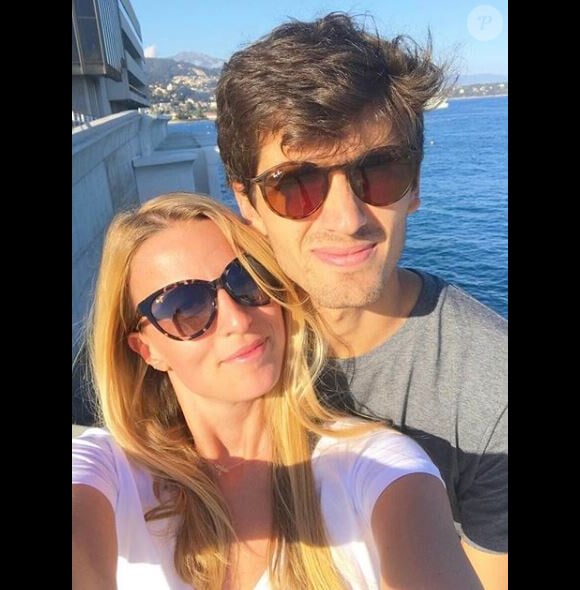 Pierre-Hugues Herbert et sa compagne Julia Lang, à Monaco, sur Instagram, le 17 avril 2017.