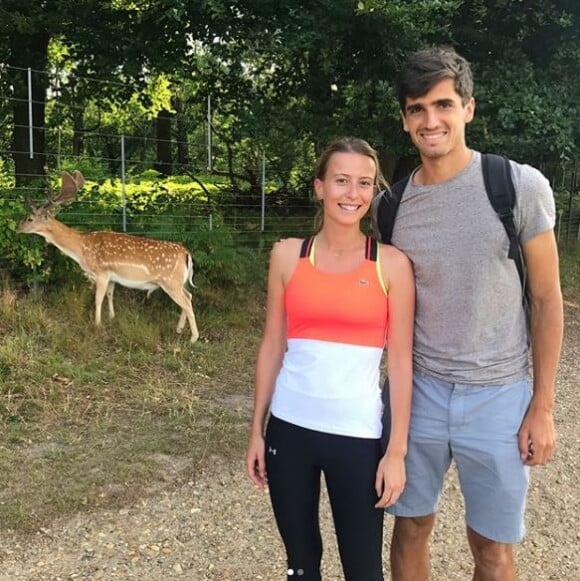 Pierre-Hugues Herbert et sa compagne Julia Lang à Richmond Park, en Angleterre. Instagram, 9 juillet le 2017.