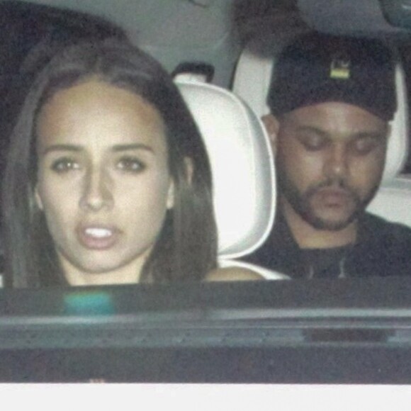 Exclusif - The Weeknd quitte la boîte de nuit Hyde avec Yvonna Ventura à Los Angeles le 11 novembre 2017.