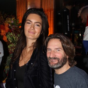 Semi-exclusif - Frédéric Beigbeder et sa femme Lara Micheli - Les deux lauréats, P. Ducrozet et J. Zarca, se partagent le prix de Flore 2017 au Café de Flore à Paris, France, le 8 novembre 2017. © Philippe Baldini/Bestimage