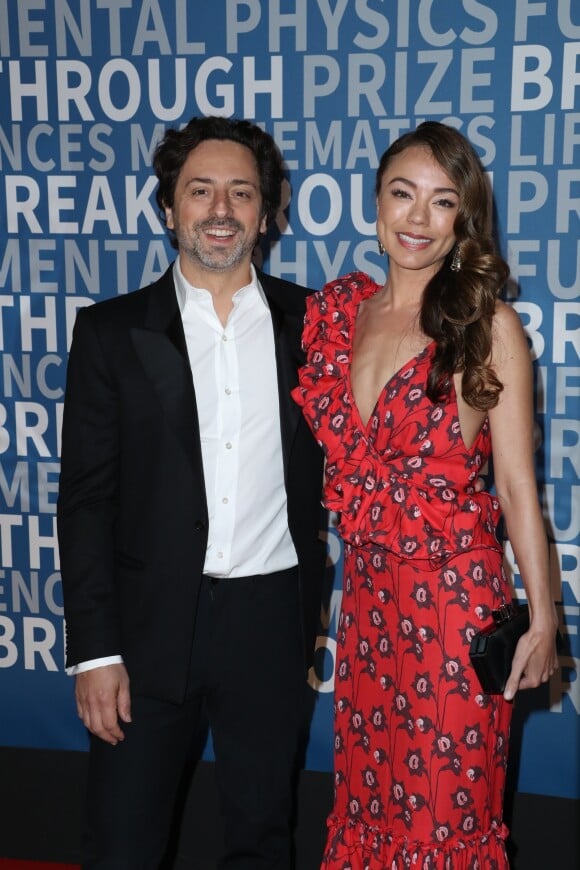 Sergey Brin et sa compagne Nicole Shanahan à la 6ème cérémonie Breakthrough Prize au NASA Ames Research Center à Mountain View, le 3 décembre 2017