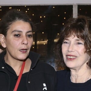 Aline Arlettaz et Jane Birkin lors de l'inauguration de l'exposition photo "Actrices" de Kate Barry à l'Institut Français de Berlin le 2 décembre 2017 © Future Images / Zuma Press / Bestimage