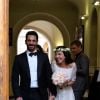 Exclusif - Mariage de Sandra de Matteis (en robe Dior) et Tomer Sisley à la Mairie du 8ème arrondissement de Paris, en présence de leurs enfants respectifs, Levin, Liv et Dino, de leurs familles et de leurs amis. Le 25 novembre 2017