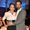 Semi-exclusif - Tomer Sisley et sa femme Sandra de Matteis - Gala du Prix Scopus 2017 décerné au Chef humaniste et gastronome T. Marx par l'Université Hébraïque de Jérusalem à Paris le 4 décembre 2017. © Erez Lichtfeld/Bestimage
