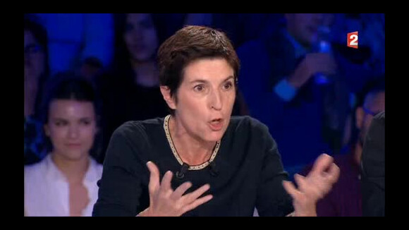 Christine Angot face à Sandrine Rousseau dans "On n'est pas couché" sur France 2.