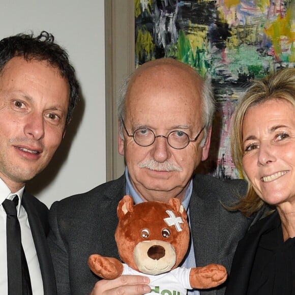 Exclusif - Marc-Olivier Fogiel, Erik Orsenna et Claire Chazal - Dîner pour le lancement du fond "Enfants à Coeur - Mireille Darc" au profit de La Chaîne de l'Espoir au Pavillon Ledoyen à Paris. Le 29 novembre 2017. Chaque table portait le nom d'un film de Mireille Darc. © Olivier Borde-Coadic Guirec / Bestimage