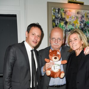 Exclusif - Marc-Olivier Fogiel, Erik Orsenna et Claire Chazal - Dîner pour le lancement du fond "Enfants à Coeur - Mireille Darc" au profit de La Chaîne de l'Espoir au Pavillon Ledoyen à Paris. Le 29 novembre 2017. Chaque table portait le nom d'un film de Mireille Darc. © Olivier Borde-Coadic Guirec / Bestimage